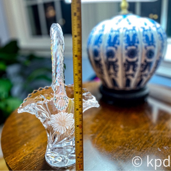 Vintage Duncan & Miller Eteched EAPG 7.5" Handled Flower Basket - Picture 8 of 10